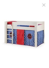 Julian Bowen Pluto Children's Mid Sleeper Cabin Bed with Blue Star Tent