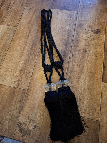 Black posh tie backs curtain - tie,