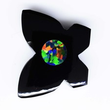 25.05 Cts Natural Fire Opal On Black Onyx Doublet Fancy IGL Certified Gemstone