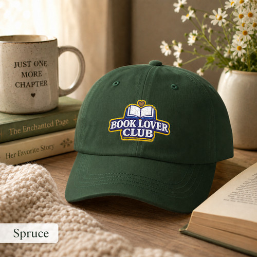 Book lover club embroidered - book,