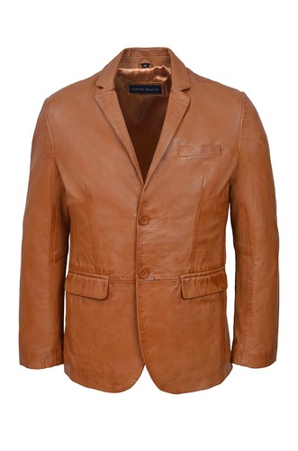 Men leather jacket tan - men's,