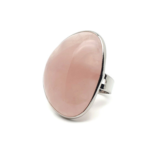 Rose quartz ring large - rose,