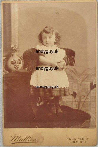 Cabinet card girl chair - card,