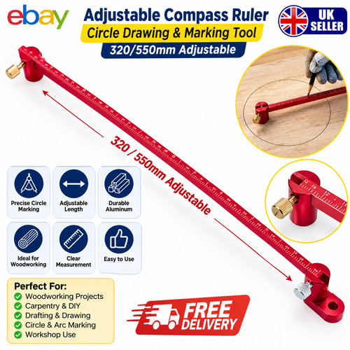 320mm adjustable compass ruler - 320mm,