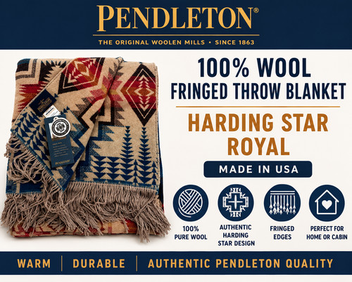 Pendleton 100 wool fringed - 100%,