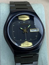 Beautiful citizen rare faceted crystal black dial Automatic Watch steel bracelet