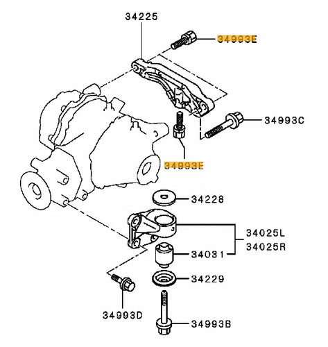 Bolt rear diff mounting evo - diff,