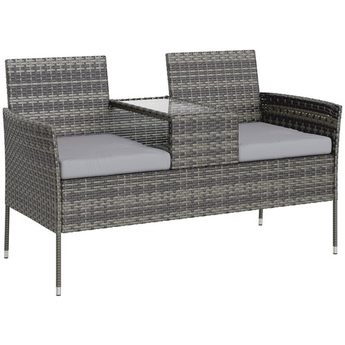 Outsunny rattan garden bench - rattan,