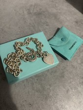 Genuine Tiffany & Co Sterling Silver Heart Tag Toggle Necklace 16" | Original   