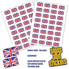 25mm x 13mm X160 Great Britain Union Jack Stickers Labels Made in the UK
