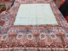 ALEXON PRINTED ON SCARF DUCK EGG BLUE MIDDLE & BROWN  PRINT CHIFFON XL SQ SCARF