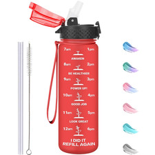 GOPPUS 500ml/17oz Kids Water Bottles with Straw BPA Free School Tritan Girl Boy