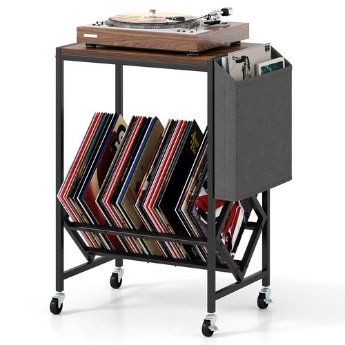 Rolling record player stand - player,