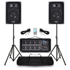 Complete Band PA System Max 8 Speakers 8-Channel Mixer Compact Sound