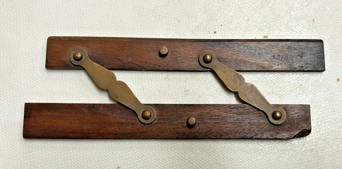 Antique rosewood and brass - antique, 6"