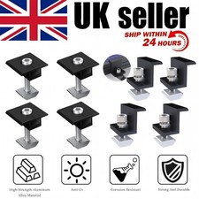 4x 30/35mm Aluminum Alloy Solar Panel Rail Mid/End Clamp Bracket Mounting Fixin