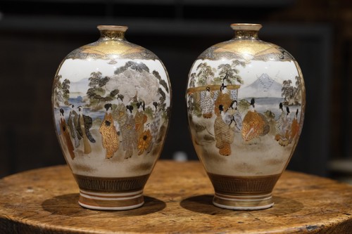 Pair japanese kutani - pair, ovoid