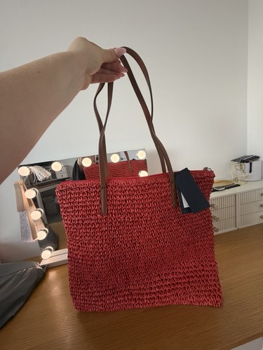 Collection red woven straw - m&s,