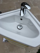 Trent Gloss White Corner Basin Vanity 