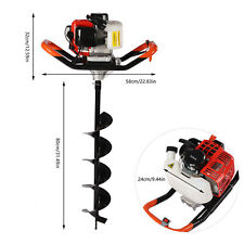 Petrol Post Hole Borer 52CC Fence Earth Auger Digger+3 Drill Bits& 12" Extension