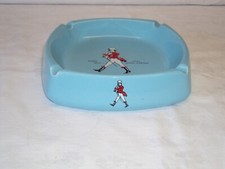 Vintage Wade Pale Blue 6.75" Square Ashtray Johnnie Walker