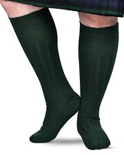 Highland Scottish Wool Blend Kilt Hose for Men RibHibed Socks for USA Shoe Sizes