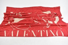 Valentino Women's 100% Silk Scarf Red Jaguar Print Square Retro Designer