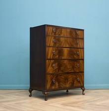Vintage Burr Walnut Tallboy