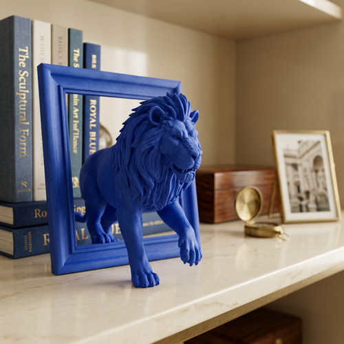 Lion optical illusion frame - lion,