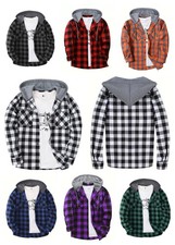 Plaid Shirt Coat For Men Long