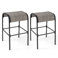 Outdoor Backless Bar Chairs Metal Bar Height Bistro Stools Patio Bar Stools Set