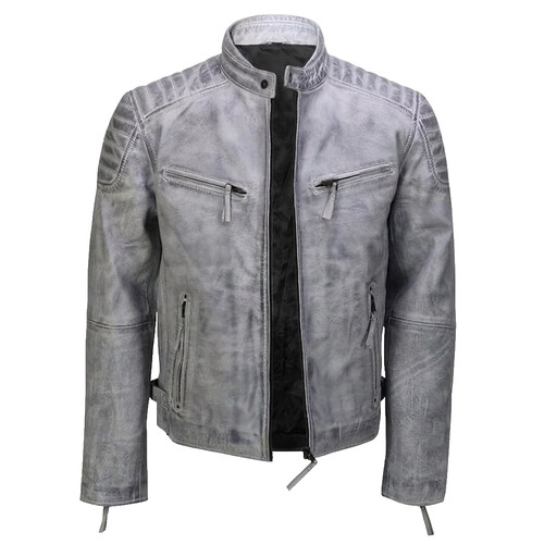 Mens distressed grey leather - mens,