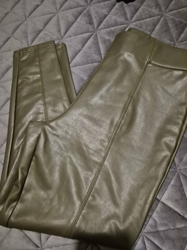 Khaki green faux - khaki, leather