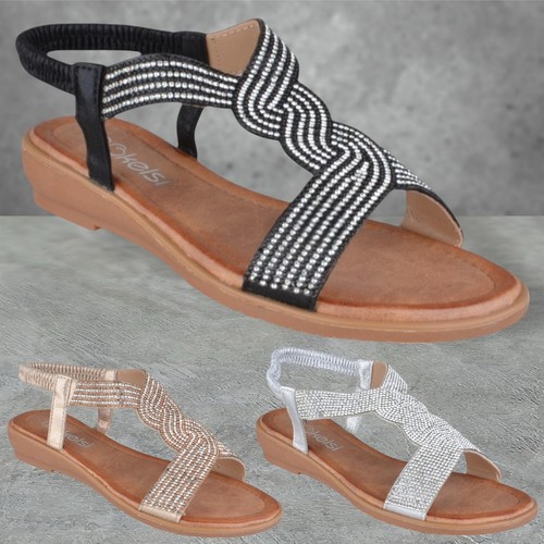 Womens ladies diamante sandals - womens,
