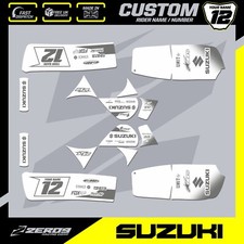 SUZUKI LT50 QUAD 84-99 GRAPHICS DECAL STICKER KIT BLOCK WHITE/GREY