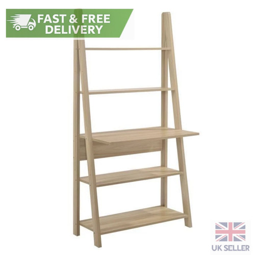 Oak ladder desk bookcase - desk,