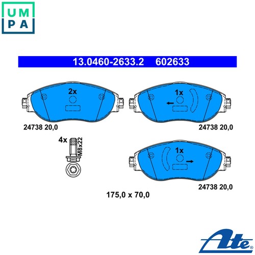 Brake pad set disc - set,
