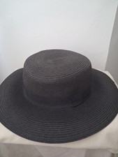 H&M black wide-rimmed straw