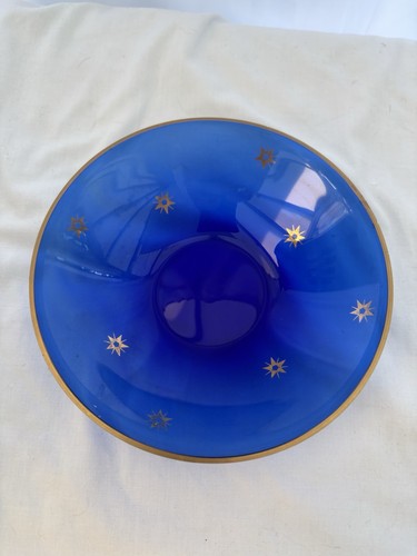 Vintage royal blue glass bowl - vintage,