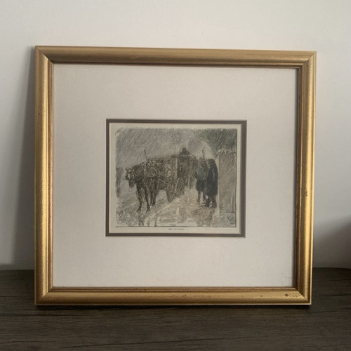 Antique engraving the - antique, cab