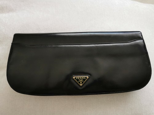 Black prada clutch - black, bag,