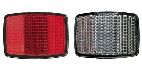 Bike reflector set white - :,