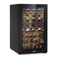 Baridi DH236 52 Bottle Wine Cooler Dual Zone Fridge Touch Controls Light Black B