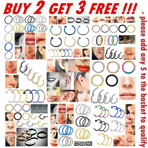 Surgical steel nose ring lip - steel,