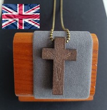 Wooden Crucifix, Pendant Necklace, Mens Pendant, Cross Pendant Necklace, Antique