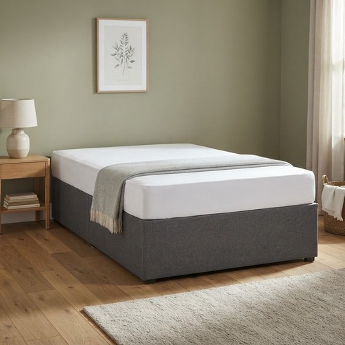 Modern grey fabric bed frame - grey,
