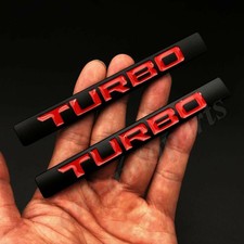 2pcs Metal Black Red Turbo Car