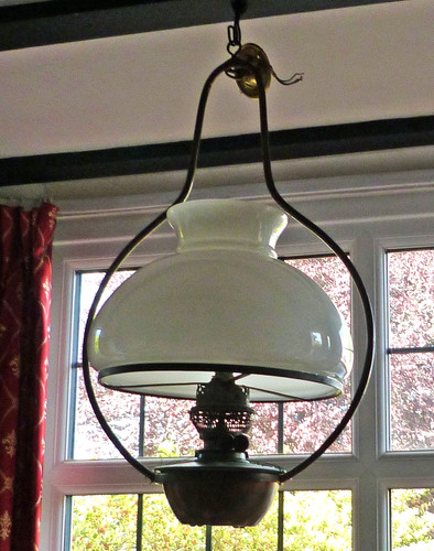 Antique hanging brass opal - brass, &