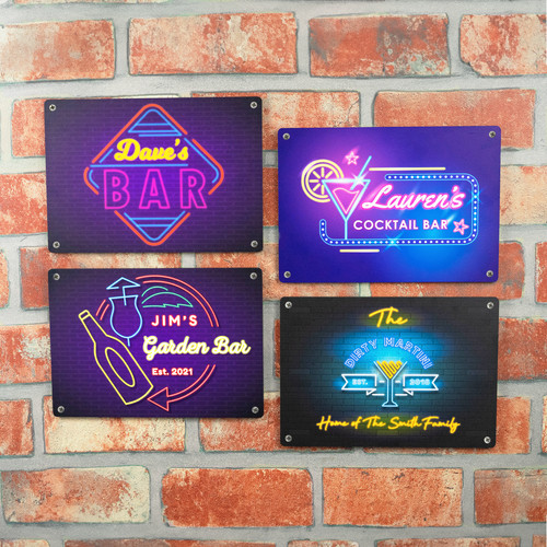 Personalised metal bar sign - personalised,