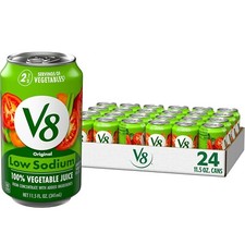 V8 Low Sodium Original 100% Vegetable Juice 11.5oz (341ml) - Pack of 24